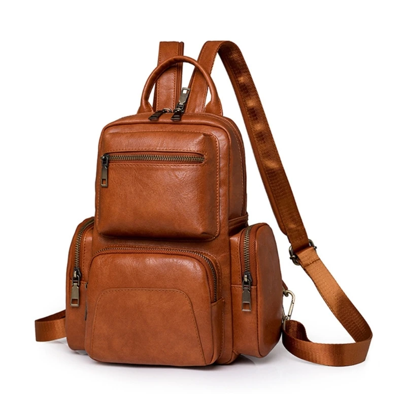 

Womens Backpack Practical PU Leather Chest Pack Small Shoulder Bag Casual Daypacks for Travel and Daily Need Dropship