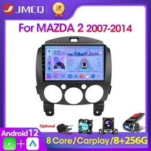 JMCQ 차량용 스테레오 라디오 멀티미디어 비디오 플레이어, 내비게이션 GPS, 2din, 안드로이드 12, MAZDA 2, 마즈다 2, 2007-2014 헤드 유닛, 카플레이