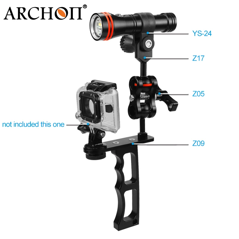 

Водонепроницаемый Подводный фонарь ARCHON D15VP YS24 Z17 Z05 Z09 100 м для дайвинга, красно-светильник светодиодный фонарь для дайвинга, комплект для GoPro Hero 5 4 3