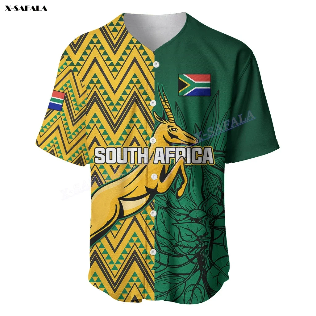 

New Zealand South Africa Rugby 3D Printed Baseball Jersey Shirt Men Short Sleeve