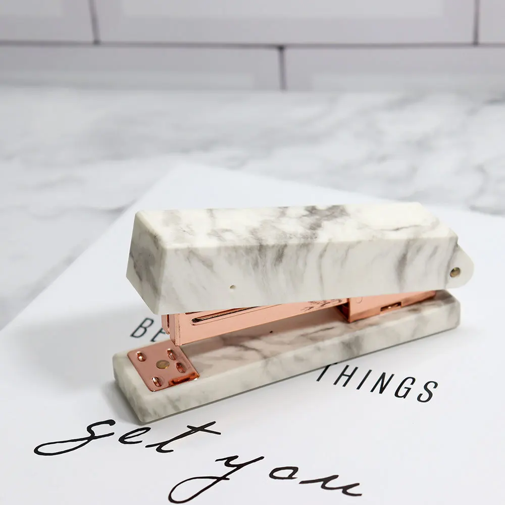 Marble Rose Gold Acrylic Stapler