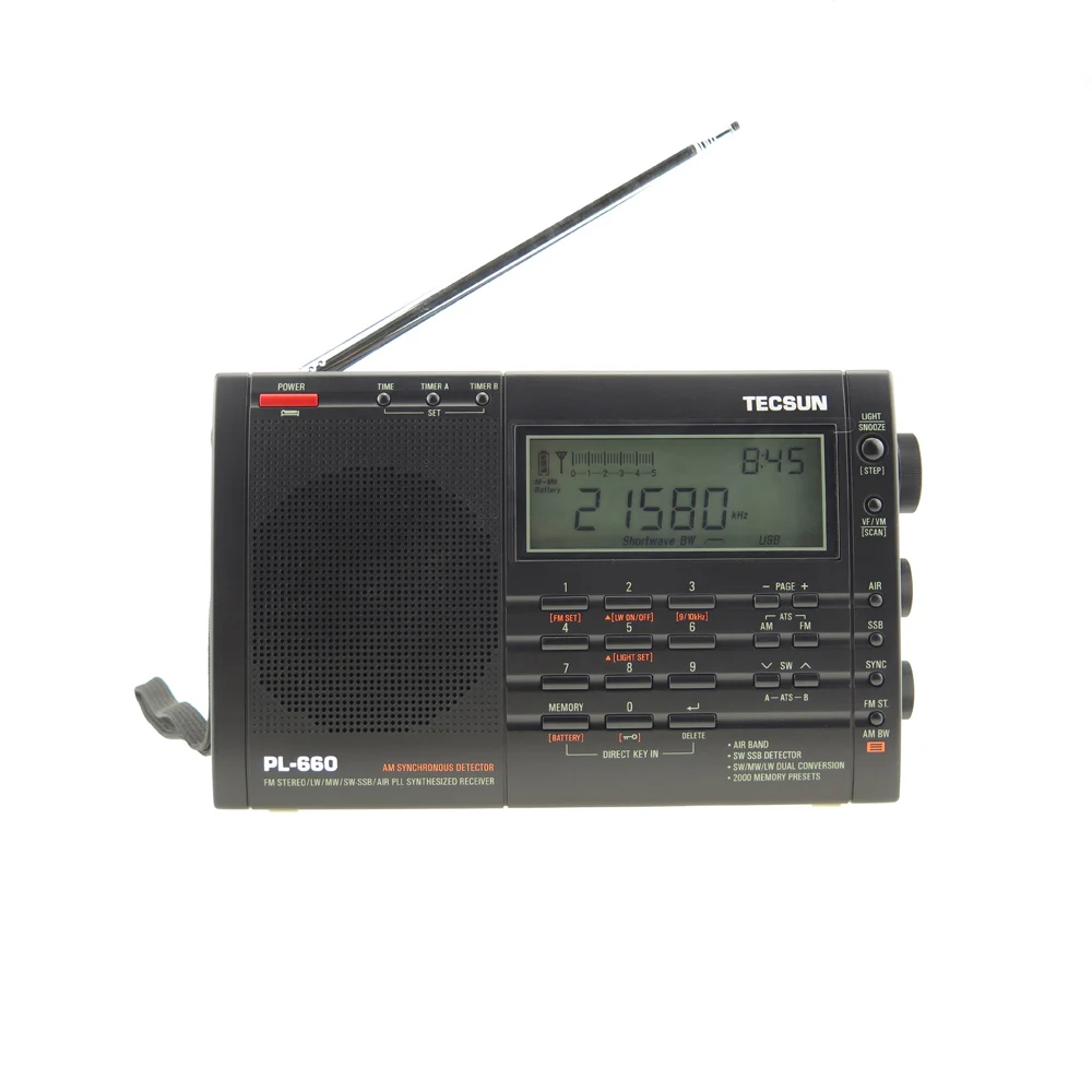 Prezzo All'Ingrosso A Buon Mercato Tecsun Pl-660 Radio Portatile Di Alta Qualità Con Ricevitore Fm Stereo Mw/Lw/Sw E Ssb