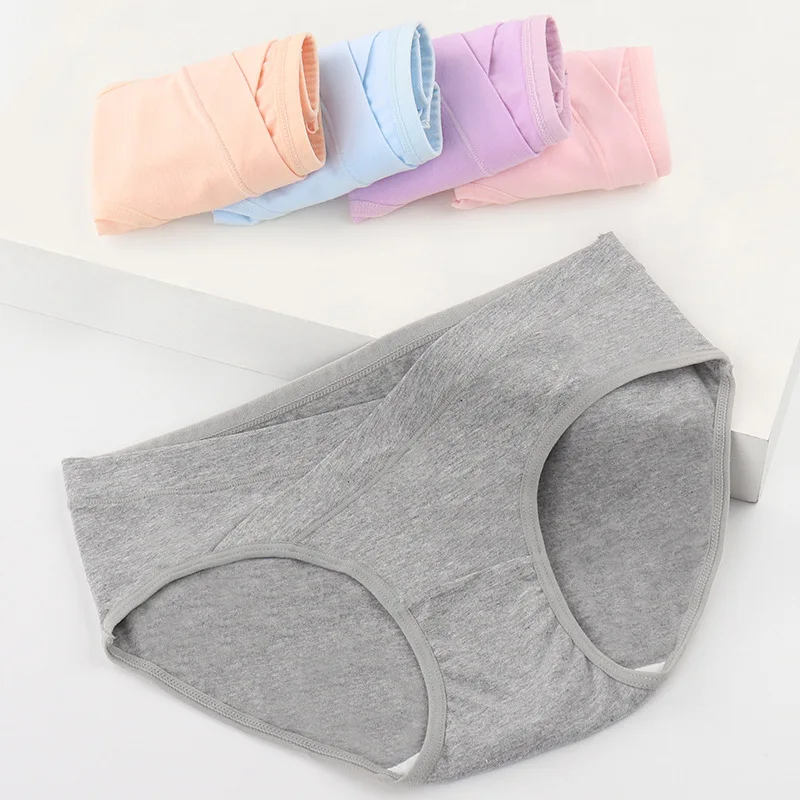 5PCS Cotton Low Waisted Belly Support Underwear For Pregnant Women Comfortable Traceless Oversized Woman Triangle Pants