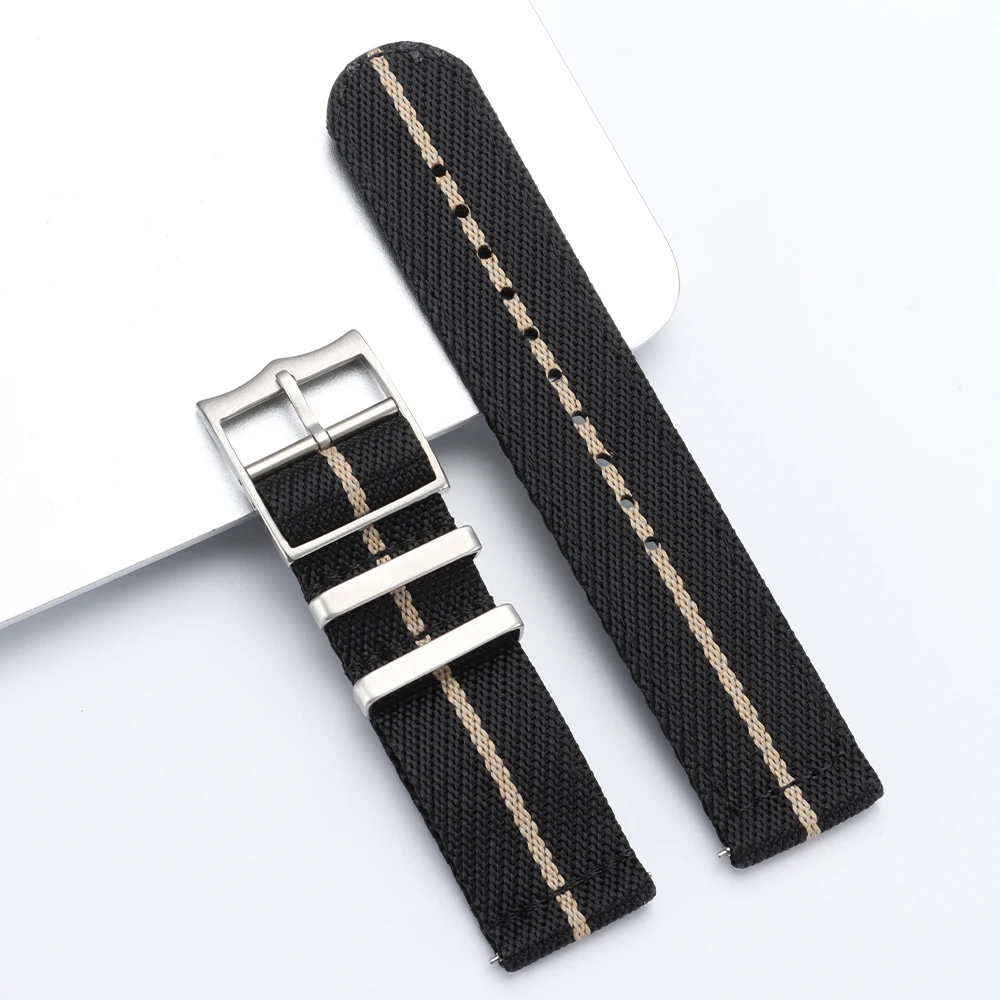 Woven Nylon Canvas Quick Release Watchband Strap for Men - Military Sport Style