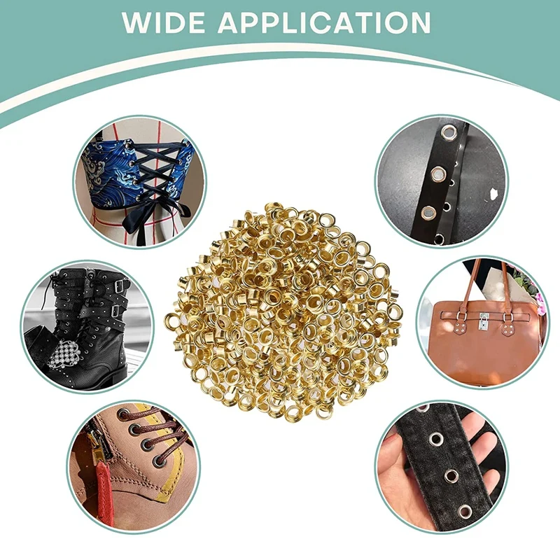 A81M New Grommet Tool Kit Grommet & Washer Kit 500Pcs, 2 Grommets Kit, Suitable For Leather Bags Banner