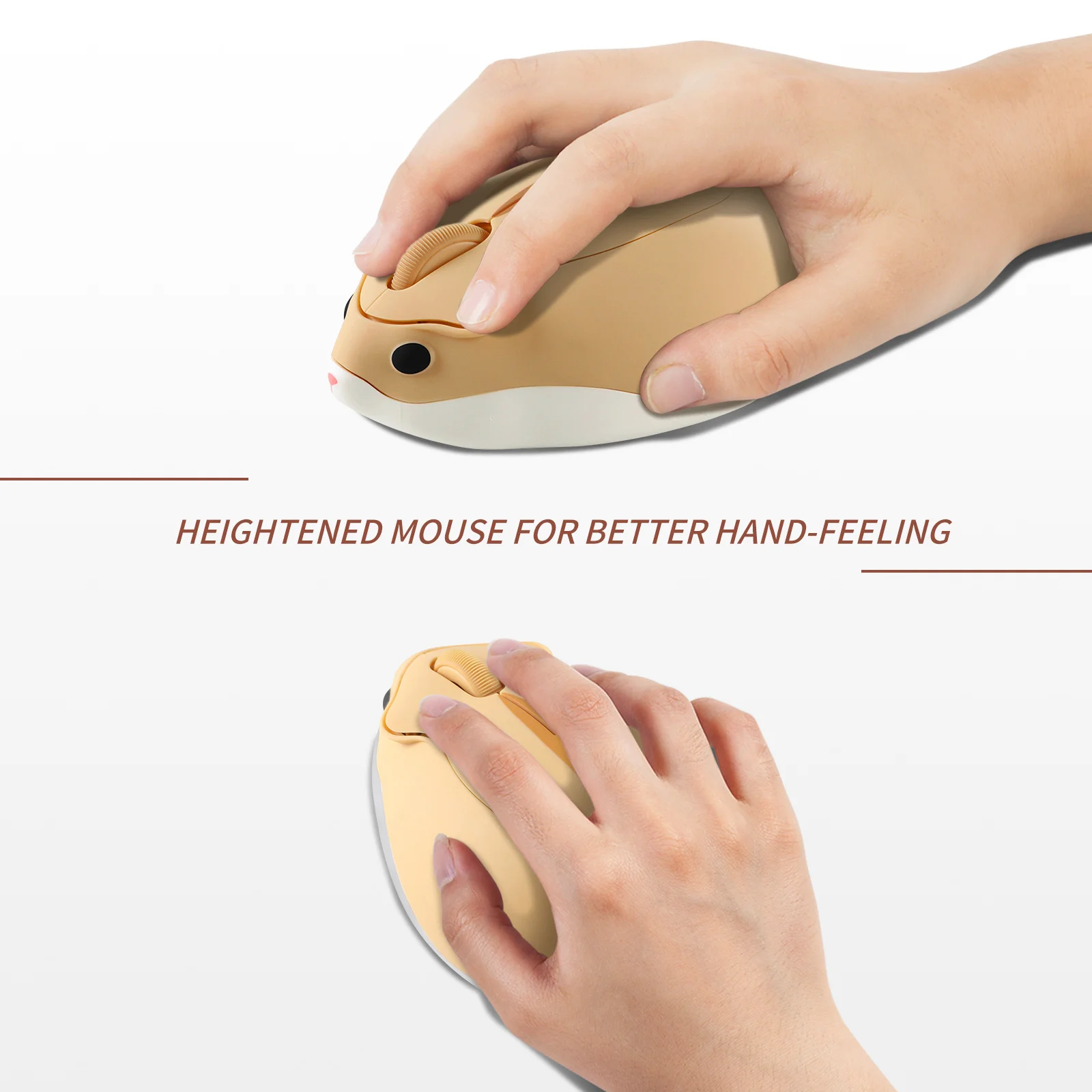 ブルートゥース付きゲーミングマウス,ワイヤレス,ピンクの3Dハンスター