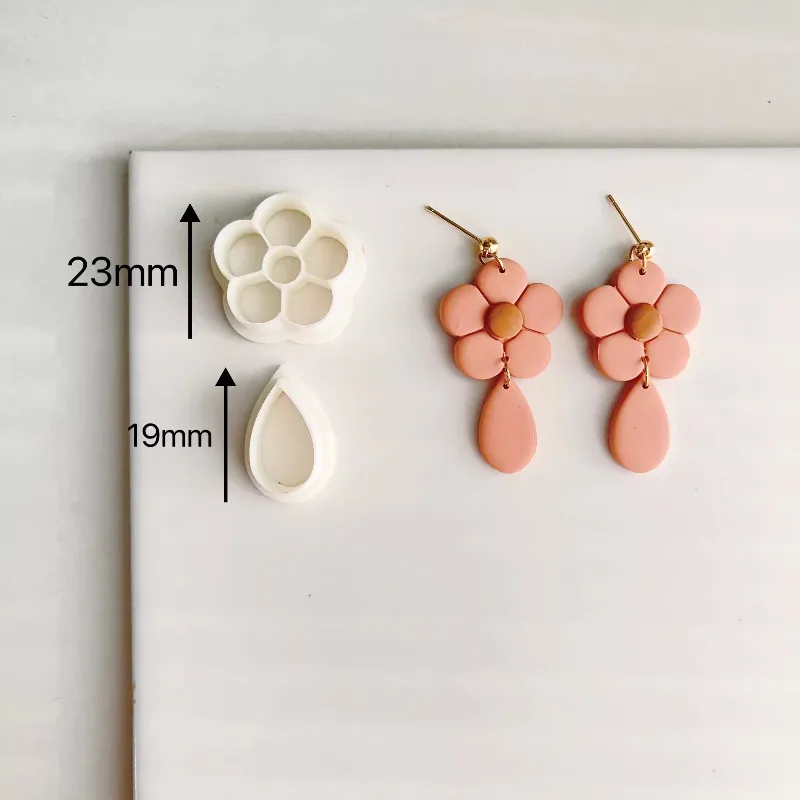 DIY Soft Pottery Earring Molds Ins Style Soft Pottery Earring Clay Mold Handmade Earrings Clay Cutter Ceramic Jewelry Tools Silicone Mold Polymer Clay Cutter