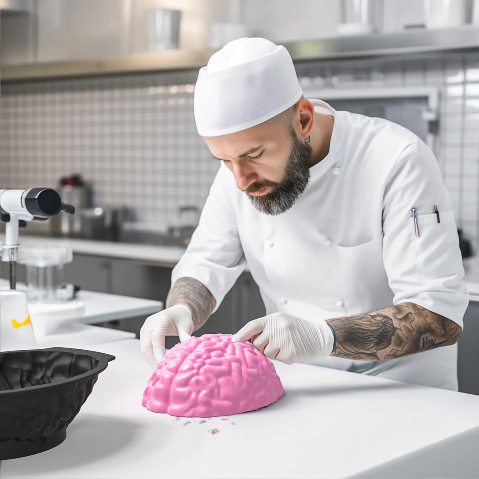 

Human Brain Shaped Silicone Cake Mold Baking Tool Fondant Chocolate Dessert Soap Mould Decorative Bakeware Kitchen Accessories