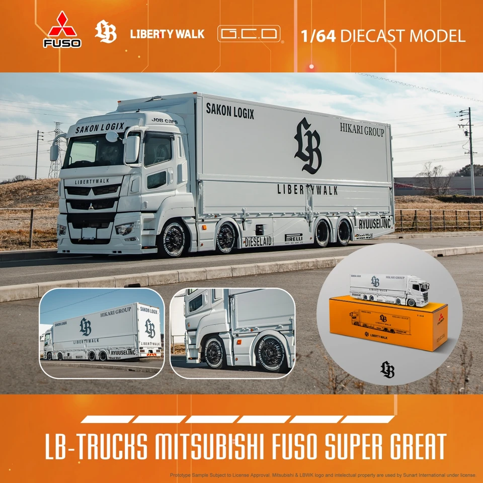 Pre-sale GCD 1:64 LBWK Mitsubishi LB-TRUCKS Fuso Super Great Alloy