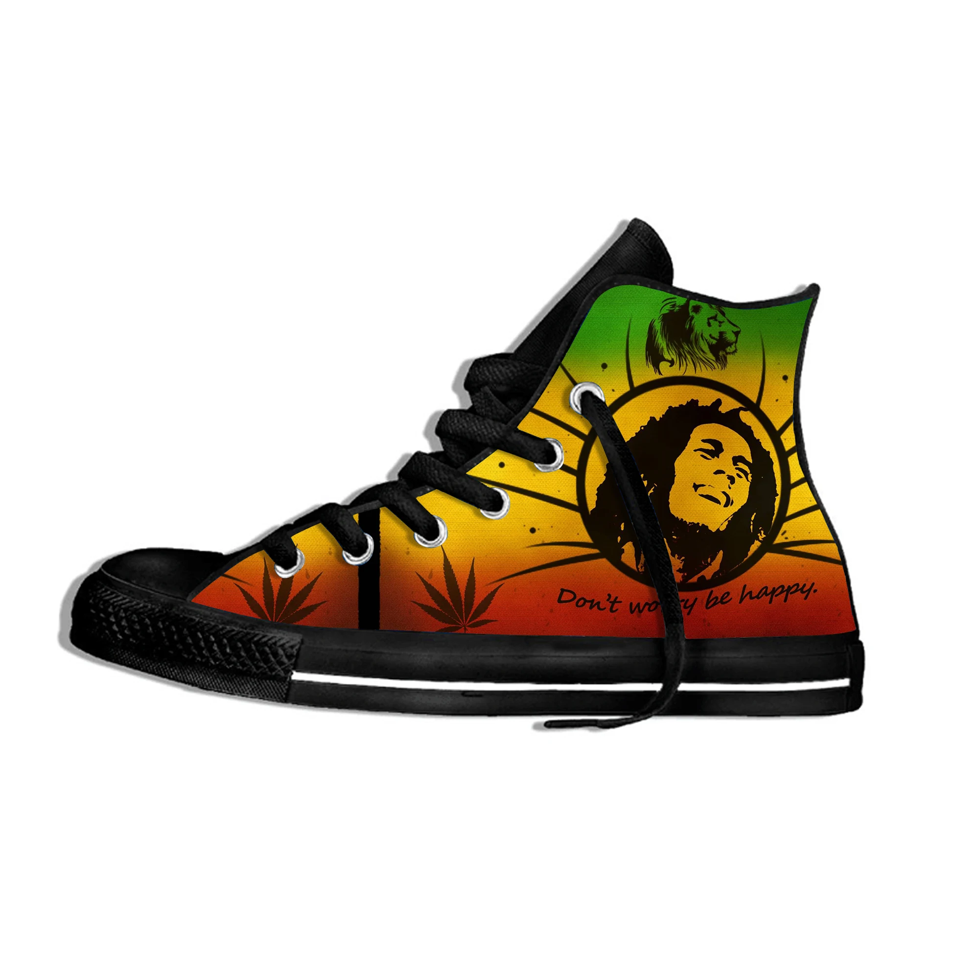 

Legend Bob Marley Reggae Star Rasta Music Funny Fashion Lightweight High Top Cloth Shoes Men Women Casual Breathable Sneakers