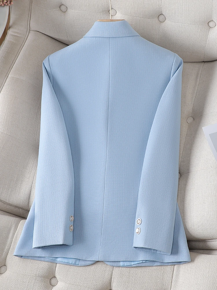 Autumn Winter Blue Blazer Women Ladies Female Single Button Full Sleeve Business Work Wear Formal Jacket blazer women