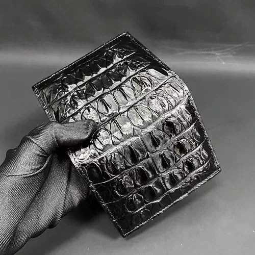 New Fashion Business Men's Alligator Wallets Crocodile Genuine Leather Short Organizer Wallet Boy Brand Luxury Card Holder Purse 2