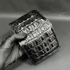 New Fashion Business Men's Alligator Wallets Crocodile Genuine Leather Short Organizer Wallet Boy Brand Luxury Card Holder Purse 2