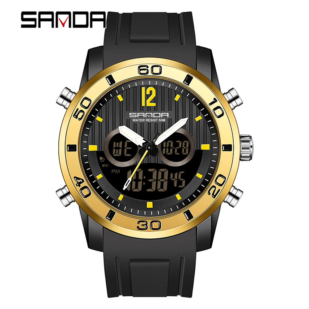 

Sanda 2023 New Fashion Men Watches Top Brand Luxury Male Quartz Watch Waterproof Sport Led Digital Wristwatch Relogio Masculino