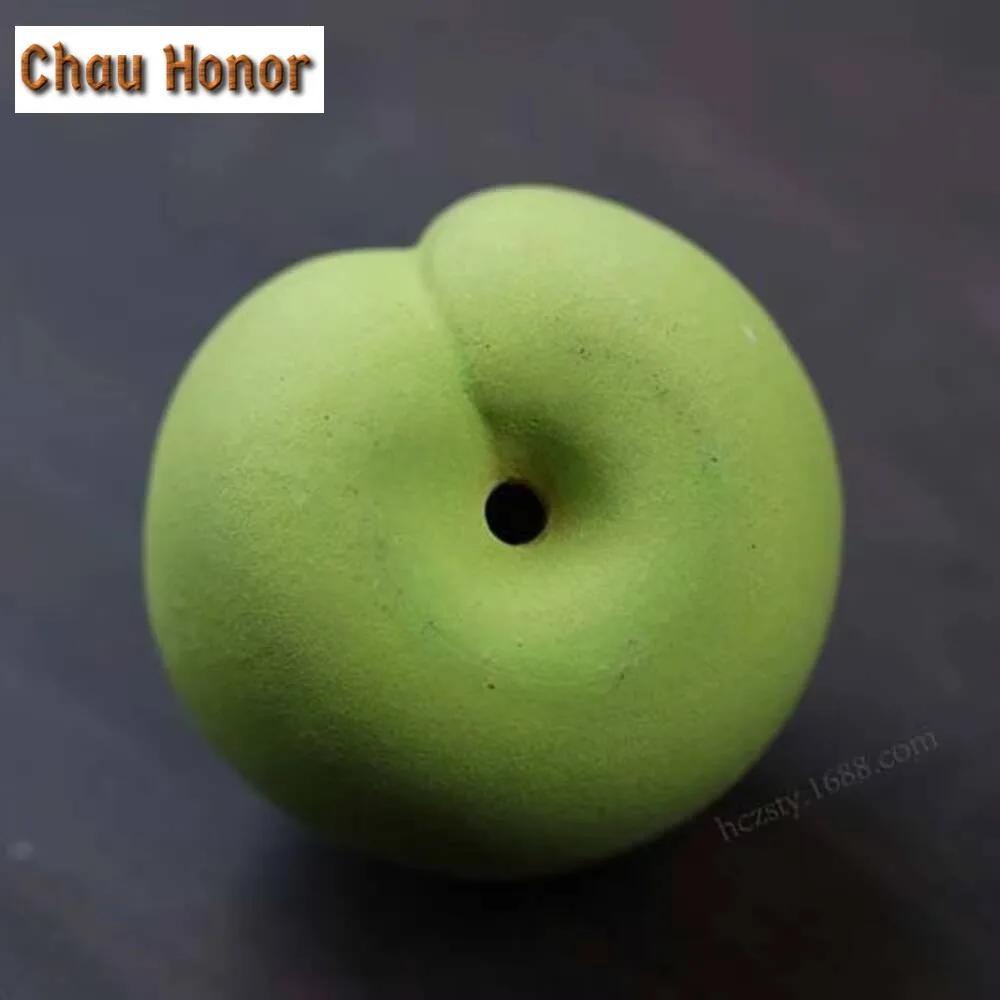 2pc Creativity Longevity Peach Statue Model Ornaments Yixing Purple Clay Tea Pet Figurine Crafts Chinese Lucky Teaset Decoration