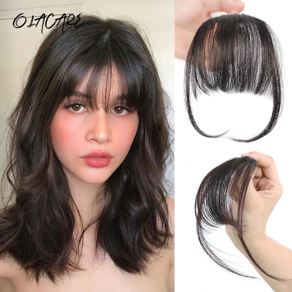 Synthetic Brown Clip In Hair Bangs For Women