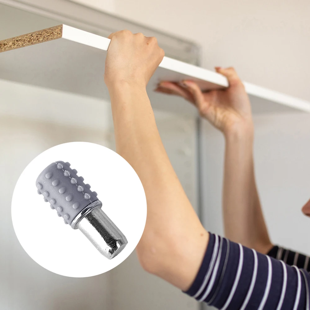 30 Pioli Per Mensole Ø7.5mm - Supporti Regolabili Con Manicotto Antiscivolo, Bianco - Foto 7