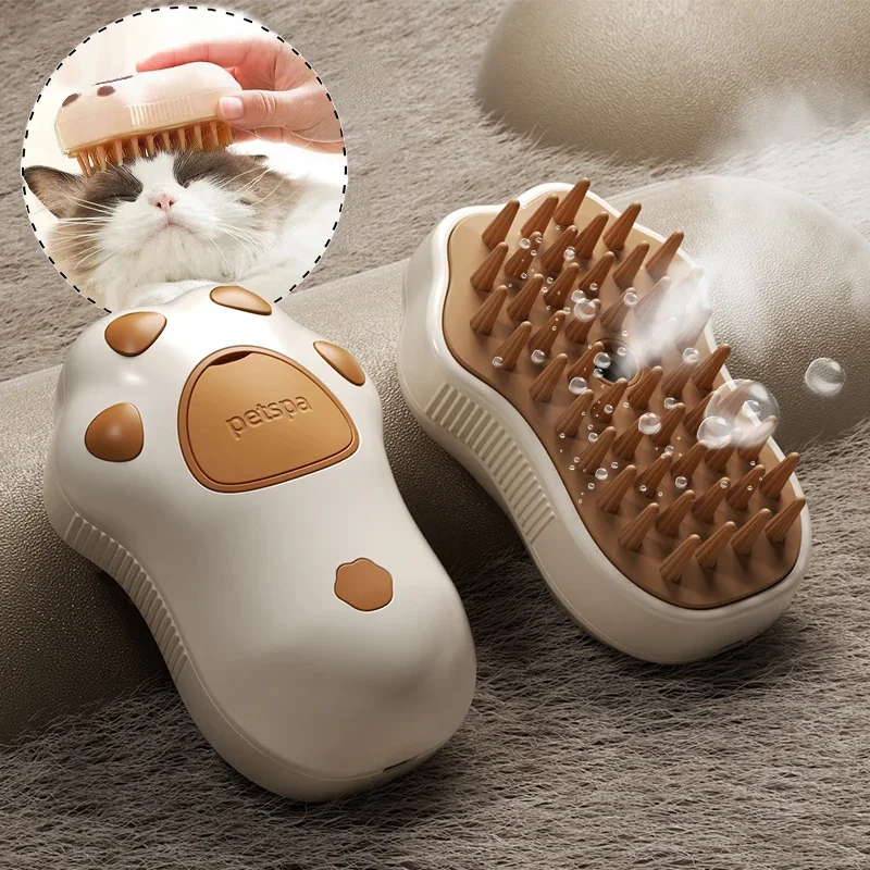 3 in 1 Pet Brush Cat Steam Brush Comb Dog Brush Electric Spray Cat Hair Brushes Massage Pet Grooming Hair Removal Combs 1~2pcs 2