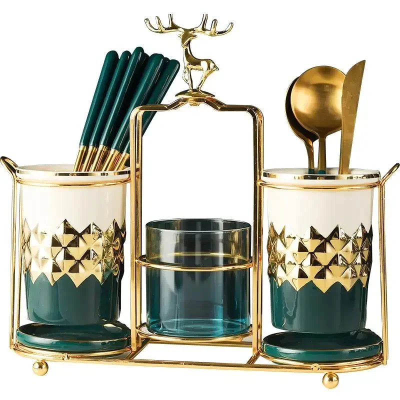 

Rack Drain Holder Storage Household Kitchen Chopsticks Knife Light Fork Spoon Luxury Chopstick