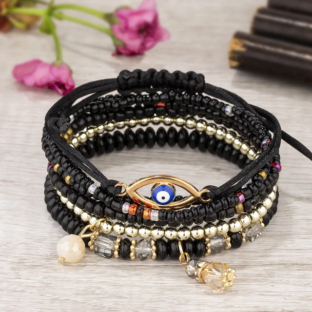 Colorful Beaded Bracelets with Luxury Charm by Keep It Gypsy