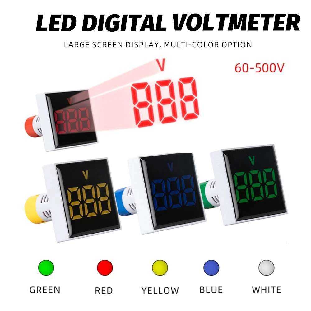 

50MM Square LED Digital Display Voltmeter Ammeter 60-500V 0-100A AC Current Meter Indicator Digital Voltage Amp Led