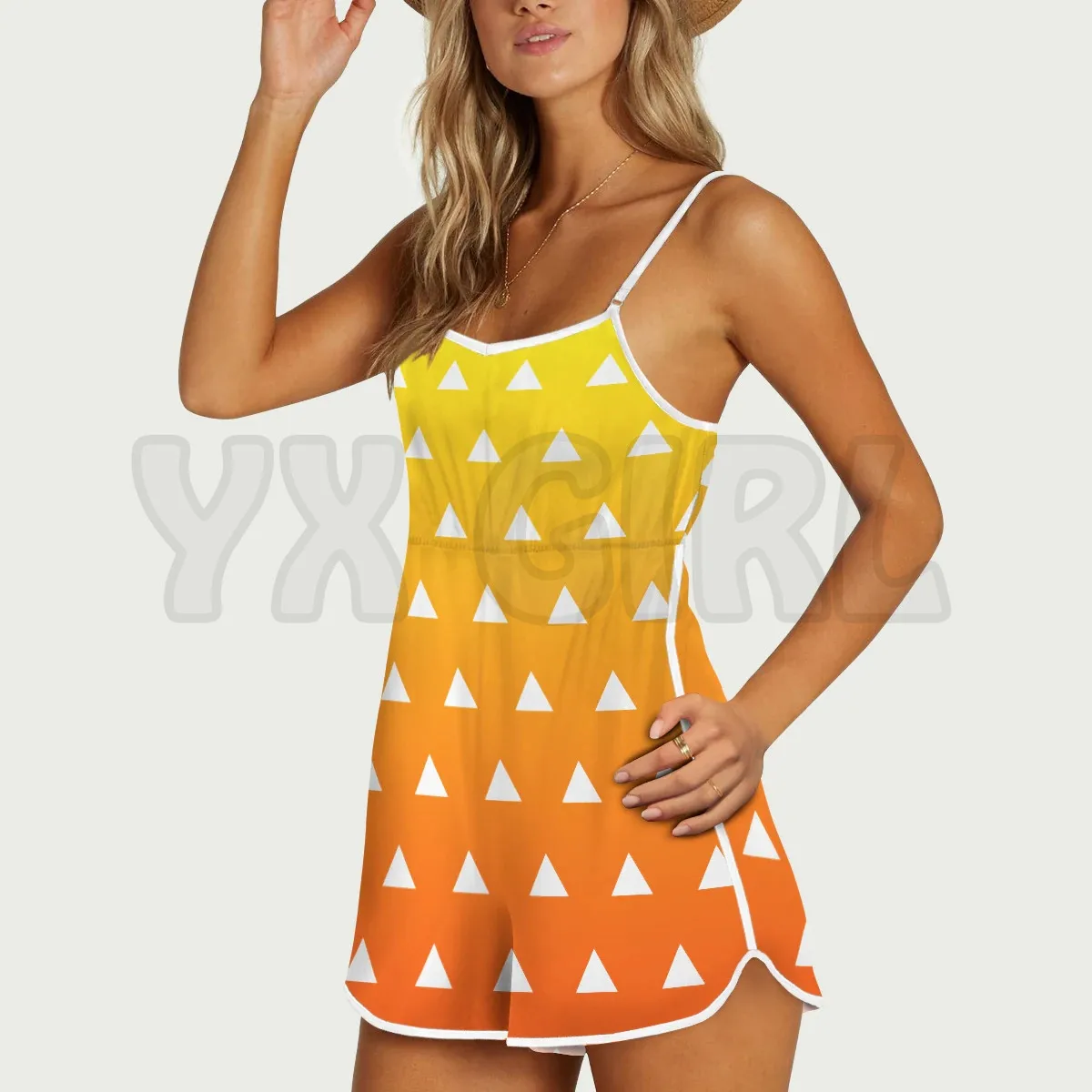 YX GIRL Summer Zenitsu  3D All Over Printed Rompers Summer Women's Bohemia Clothes