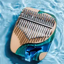 

New Kalimba 17 Key Wooden Thumb Piano Solid Wood Resin Blue Whale Creativity Kalimba With Tuning Hammer Easy to Learn Drop ship