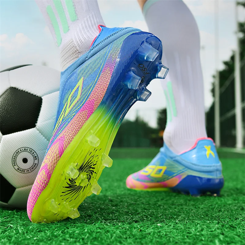 F50 Men Women Football Shoes Ultralight Outdoor Turf Unisex Soccer Shoes Match Non Slip Resistant Original Football Field Boots