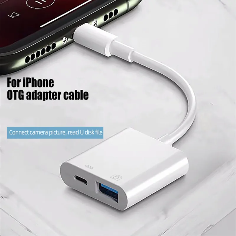 Lightning To Usb Otg Converter Adapter For Iphone Mouse Keyboard