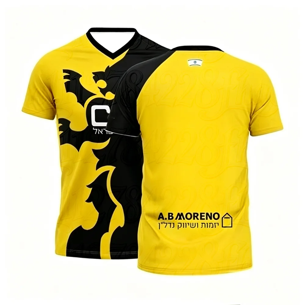 Unisex Schnelltrocknendes Atmungsaktives Beitar Jerusalem Jersey Sport-T-Shirt für den heißen Sommer, passend für Eltern und Kinder, für Training und Alltag.