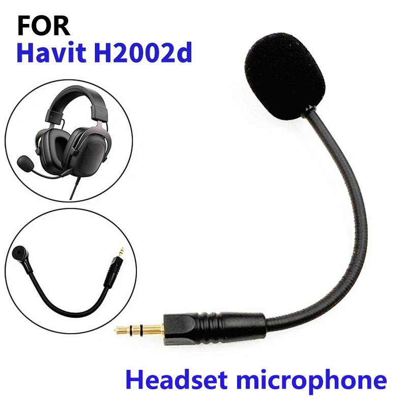 1Pcs Replacement 3.5mm Microphone For Havit H2002d Gaming Headset Mic E-sports Games Replacement Microphone For Havit H2002d