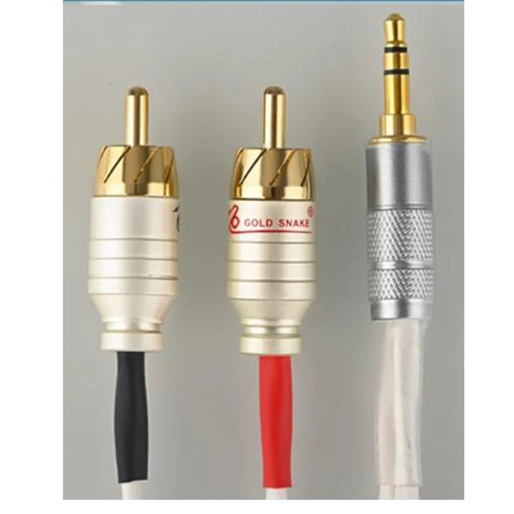 3,5 mm Aux auf 2 RCA-Adapter, RCA-Audiokabel, vergoldet, Stecker auf Stecker, Stereo-Aux-Kabel für Stereo-Lautsprecher – Detail 7