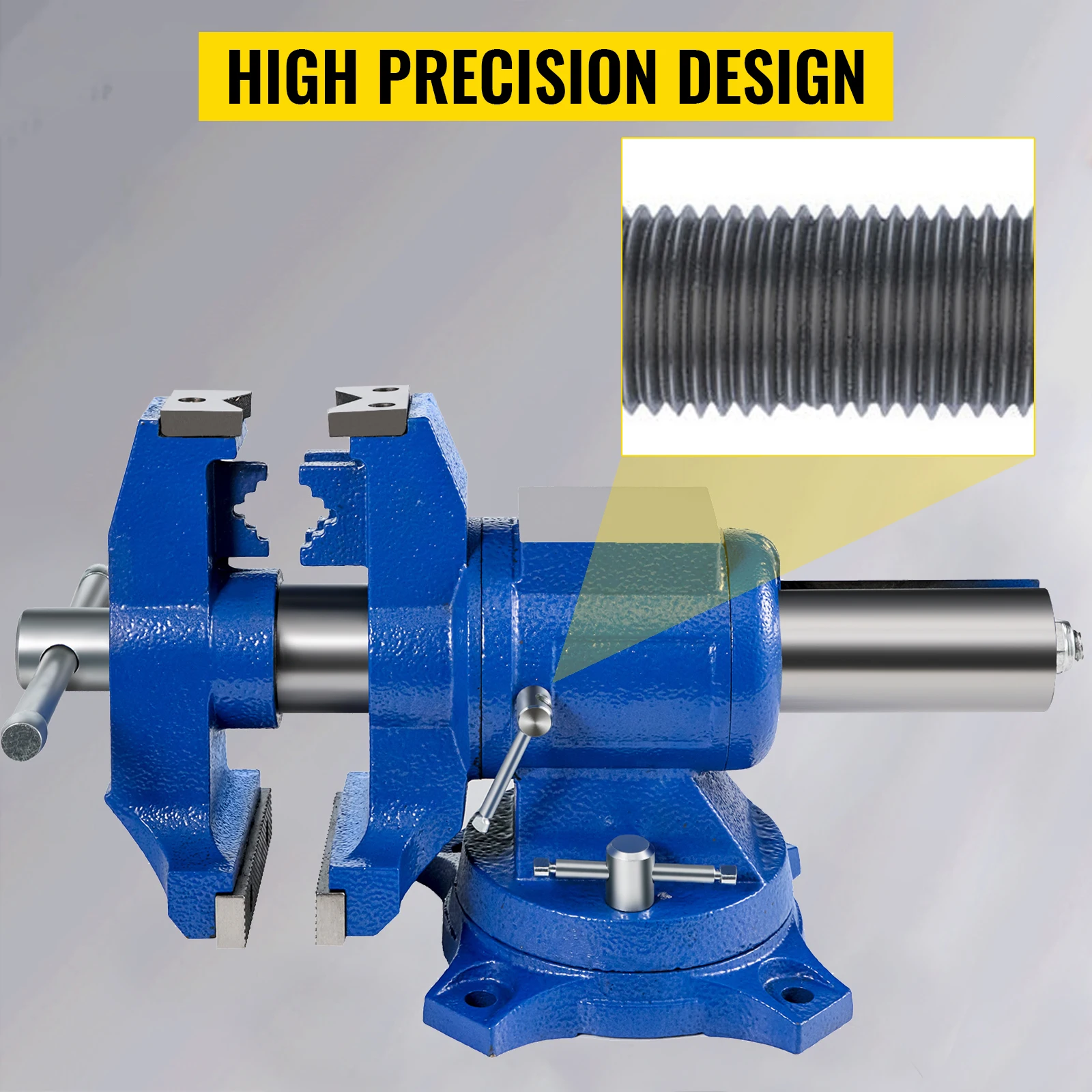 SucceBuy 6'' Jaw Width Bench Vise Double Swivel Rotating Vise Head/Body 360° 30Kn Clamping Force for Clamping Fixing Equipment