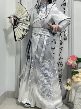 New Chinese-style Hanfu round-collared robe dress set traditional Chinese