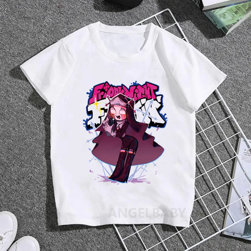 Hot Game Friday Night Funkin Cartoon Kids T shirt Girls Summer Fashion Tops Baby Boys Clothes Children Short Sleeve T-shirt