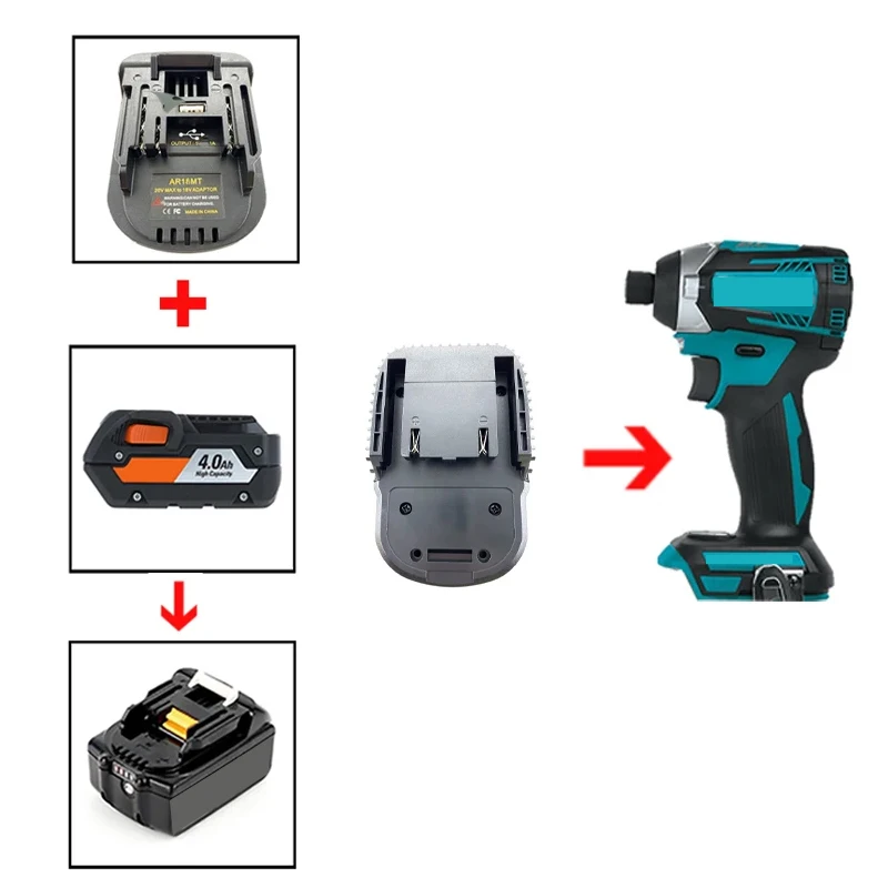 Dm18ar Battery Adapter Fits Ridgid Aeg 18v Cordless Tool - Temu