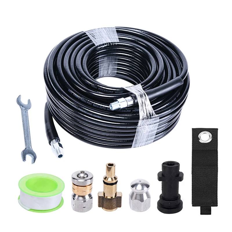 5800psi Sewer Jetter Kit For Karcher Lavor Pressure Washer, Drain Cleaner Hose 1/4 Inch Npt
