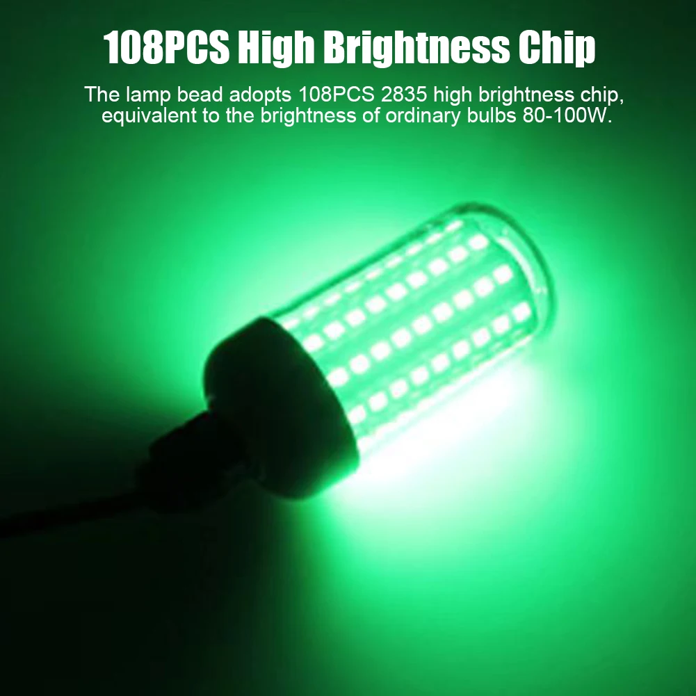 12V LED Lure Fish Finder Lamp Corrosion Resist Ultra Bright Underwater Lamp Fish Gathering Lamp for Prawns Squid Krill