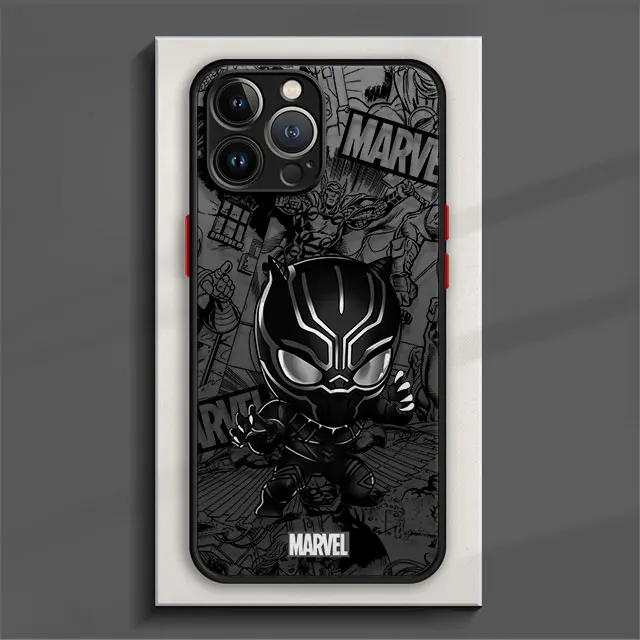thumbnail image 1 of Cartoon Marvel Groot Spiderman Phone Case for iPhone 15 14 13 11 12 Pro Max X XS XR 7 8 Plus Mini Silicone Frame Matte PC Cover, 1 of 5