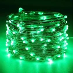 Copper Wire LED Fairy String Lights for Holiday and Party Decor (Green)