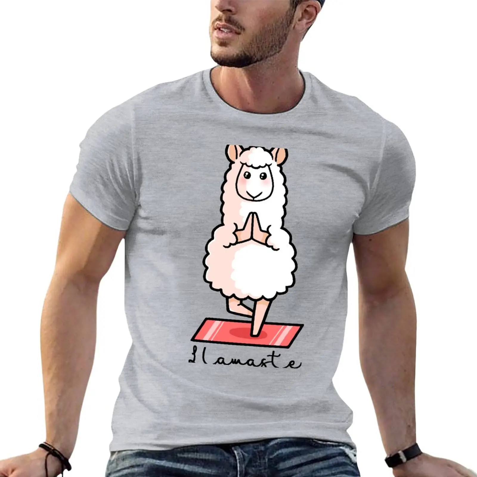 

Llamaste - Yoga Llama T-Shirt oversizeds Blouse kawaii clothes summer top Short sleeve tee men