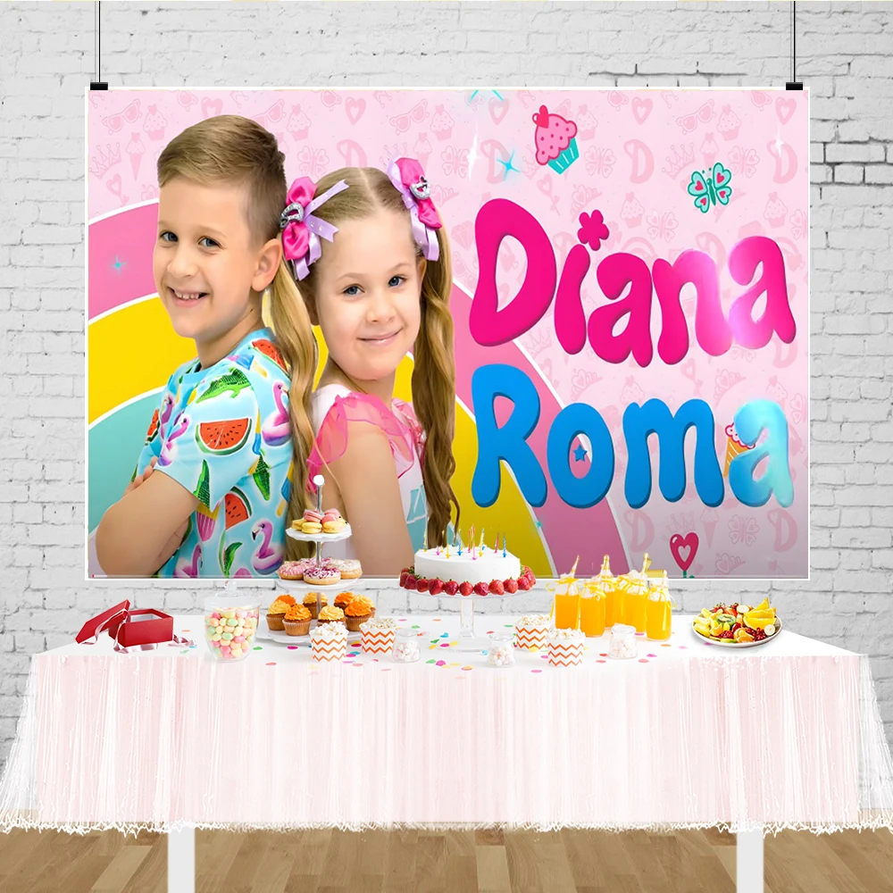 Decoraciones de Diana y Roma, telón de fondo para fiesta de