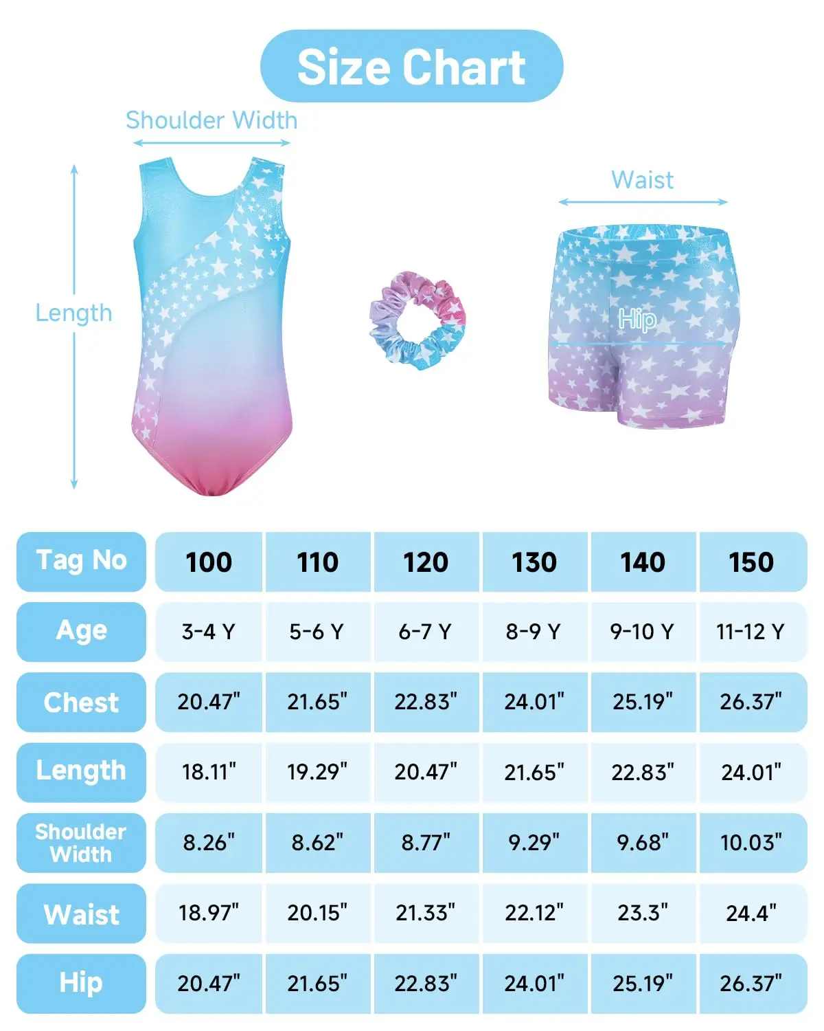 2024 Girls Gymnastics Leotards, Glitter Ballet Dance Unitards Biketards Activewear with Short & Hairband for Kids 3-12 Years