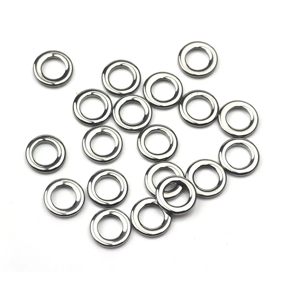 50pcs Heavy Duty Fishing Solid Ring Seamless Split Ring Swivel Knot Lure Tools Stainless Steel For Fishing Activity Components nhgbft 9mm mens spin swivel ring solid stainless steel gear design ring wedding party jewelry dropshipping