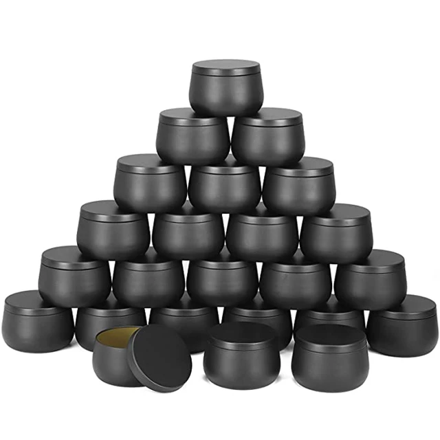 24 Pieces 4oz Candle Jars Bulk Candle Containers for Candle Making Storage  Jars DIY Candle Making Black Candle Tins - AliExpress