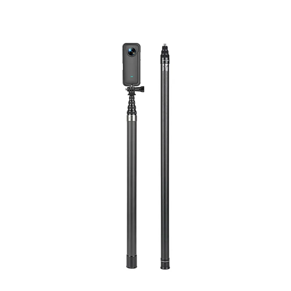 Carbon Fiber Scalable Monopod Selfie Stick Tripod 3m for Insta360 X3 X2 Go Pro