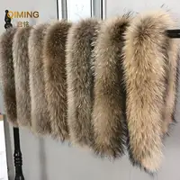 Зимний воротник из натурального меха, роскошный шарф с меховым мехом, теплый шарф для женщин и мужчин, пушистая шаль из натурального меха, отделка меха, пальто, шарфы с капюшоном