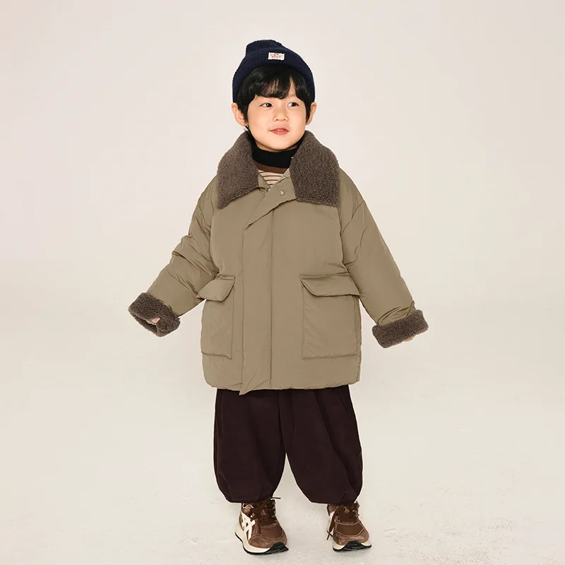 UNITIM 1-8세 남아용 다운 재킷 90% 화이트 덕 토들러 키즈 남아 코트 다운 일본식 두꺼운 따뜻한 롱 틴 보이즈 아우터웨어 코트