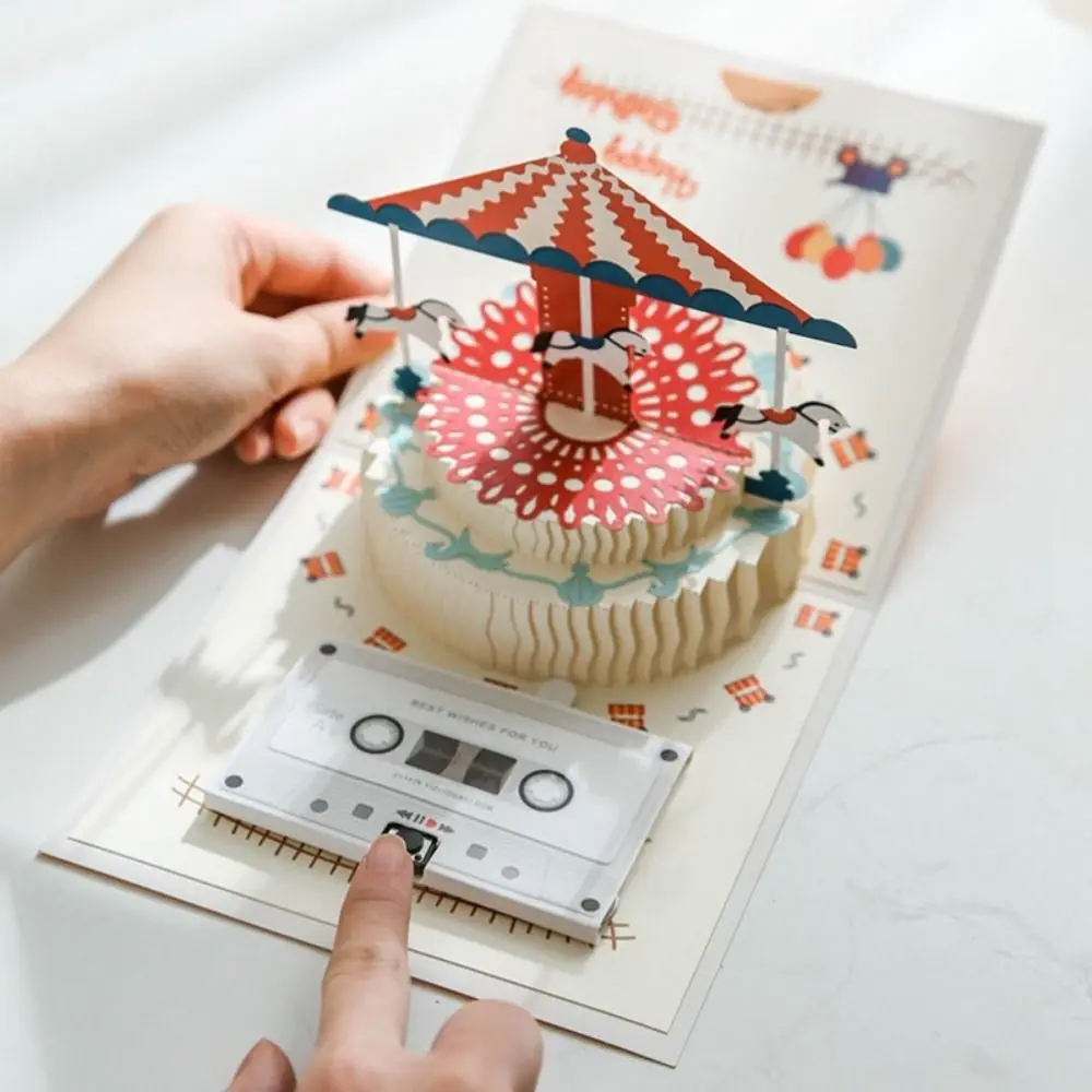 60 Seconds Recordable Greeting Card DIY Blessing Cassette Tape Greeting Cards Musical Audio Confession of Love