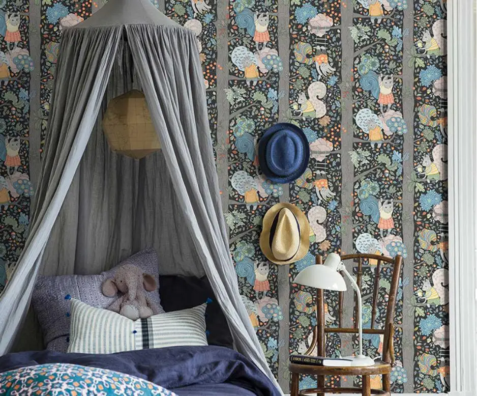 animados para quarto infantil, papel de parede